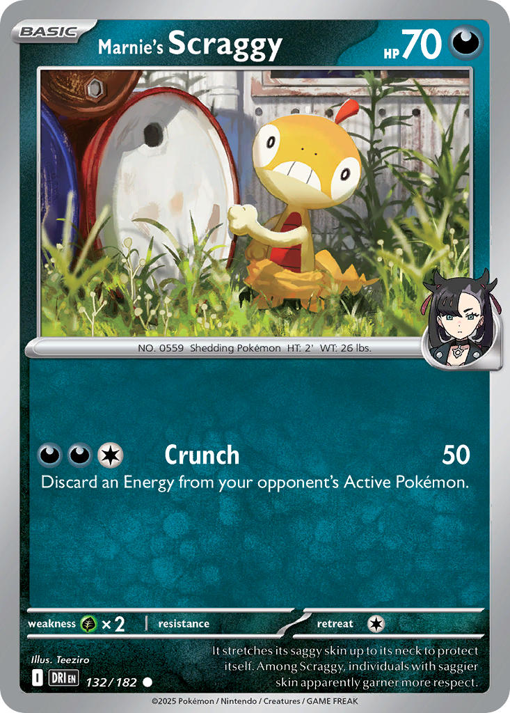 Marnie's Scraggy⁣ - Destined Rivals⁣ (Common)⁣ [132] English / Near Mint / Normal