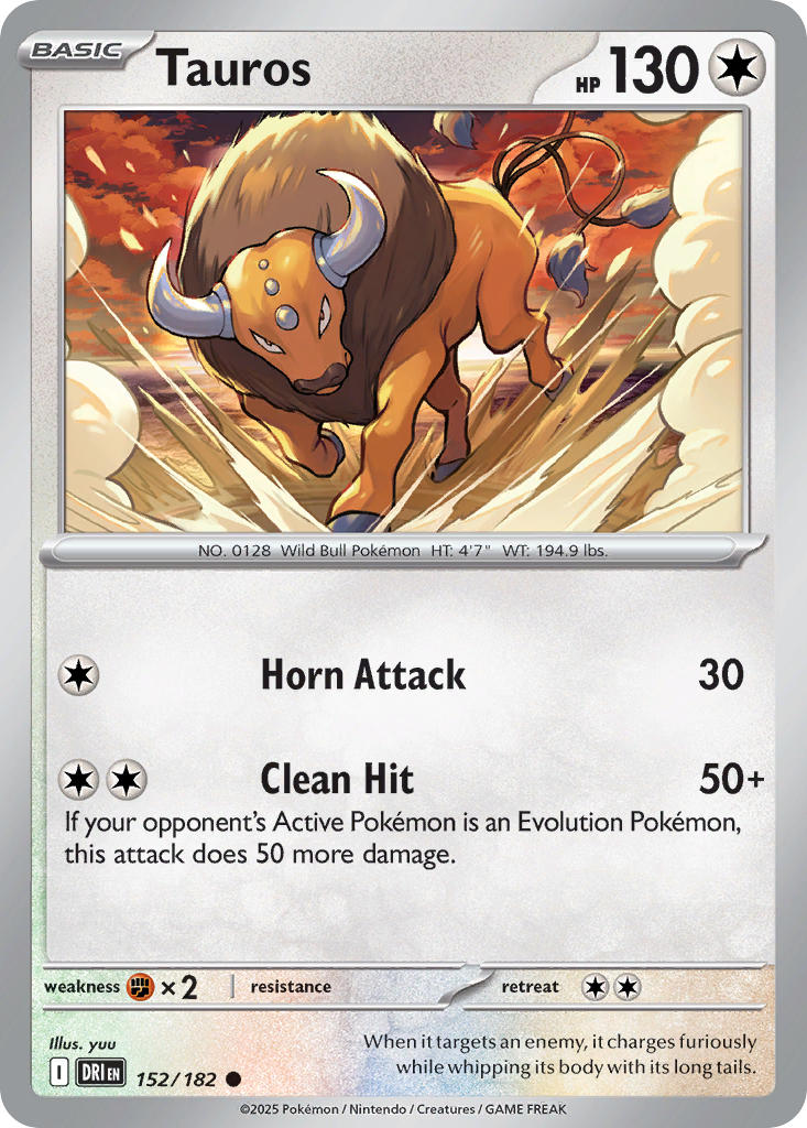 Tauros⁣ - Destined Rivals⁣ (Common)⁣ [152] English / Near Mint / Reverse-Holo Normal