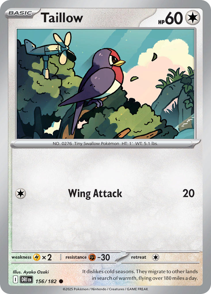 Taillow⁣ - Destined Rivals⁣ (Common)⁣ [156] English / Near Mint / Normal