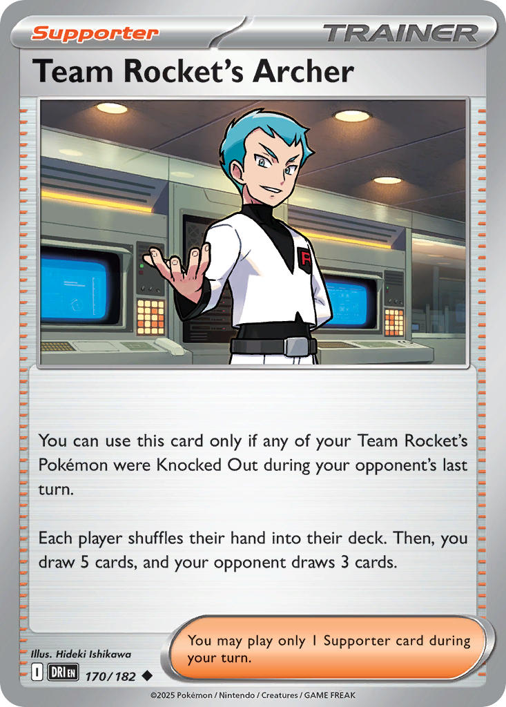 Team Rocket's Archer⁣ - Destined Rivals⁣ (Uncommon)⁣ [170] English / Near Mint / Normal