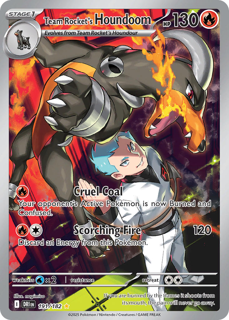 Team Rocket's Houndoom⁣ - Destined Rivals⁣ (Illustration Rare)⁣ [191] English / Near Mint / Normal