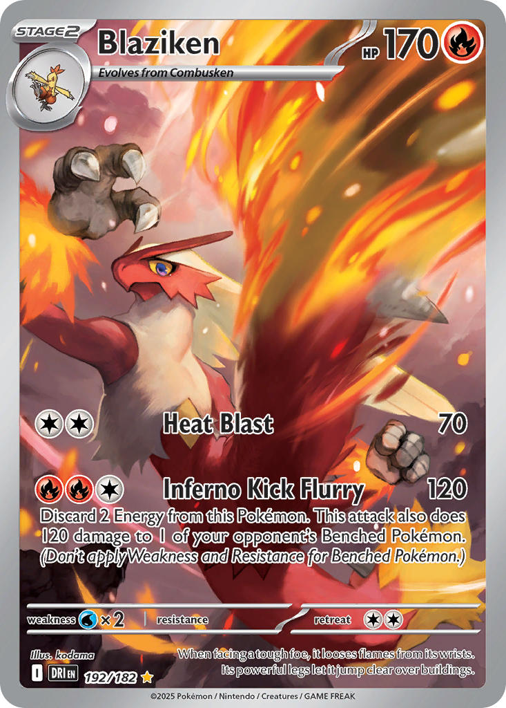 Blaziken⁣ - Destined Rivals⁣ (Illustration Rare)⁣ [192] English / Near Mint / Normal