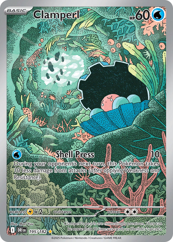 Clamperl⁣ - Destined Rivals⁣ (Illustration Rare)⁣ [195] English / Near Mint / Normal