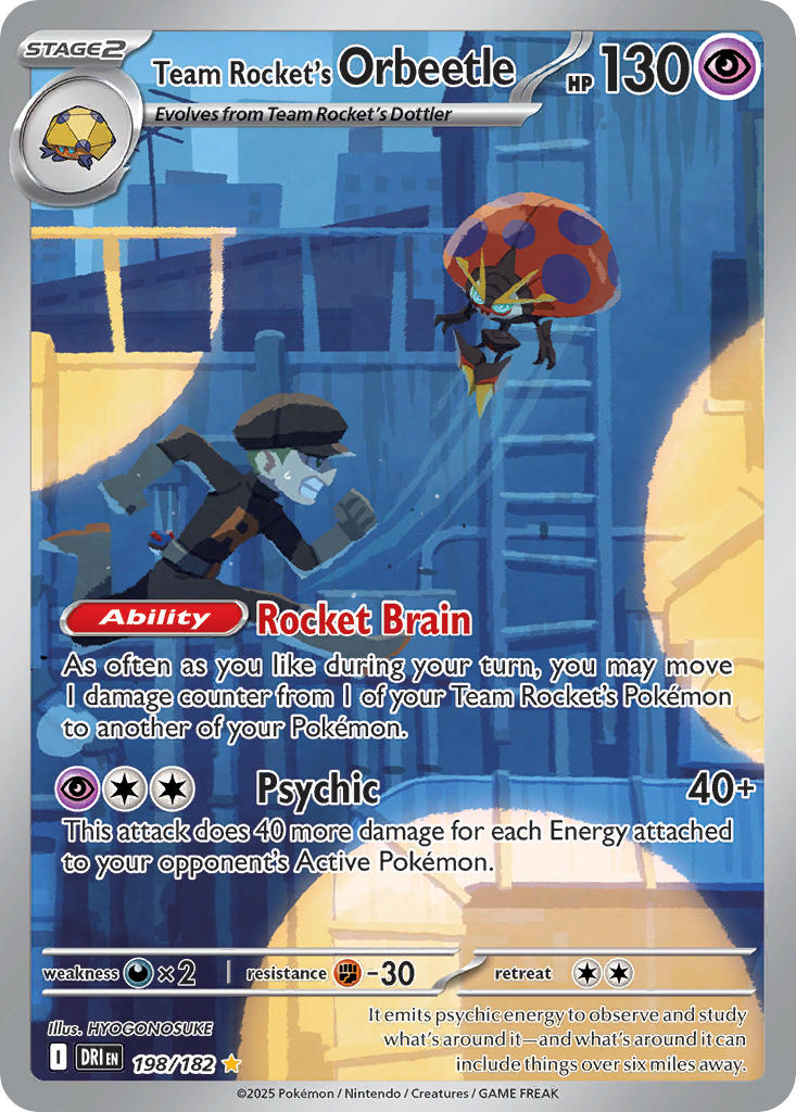 Team Rocket's Orbeetle⁣ - Destined Rivals⁣ (Illustration Rare)⁣ [198] English / Near Mint / Normal