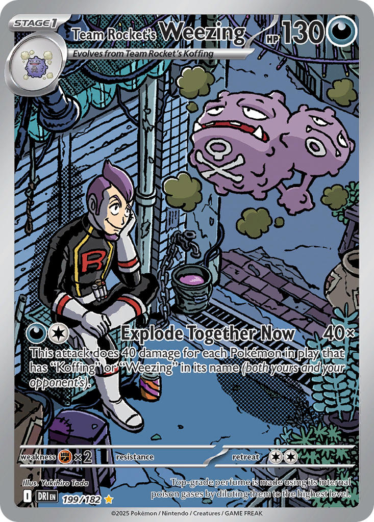 Team Rocket's Weezing⁣ - Destined Rivals⁣ (Illustration Rare)⁣ [199] English / Near Mint / Normal