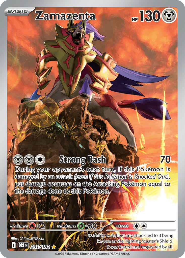 Zamazenta⁣ - Destined Rivals⁣ (Illustration Rare)⁣ [201] English / Near Mint / Normal
