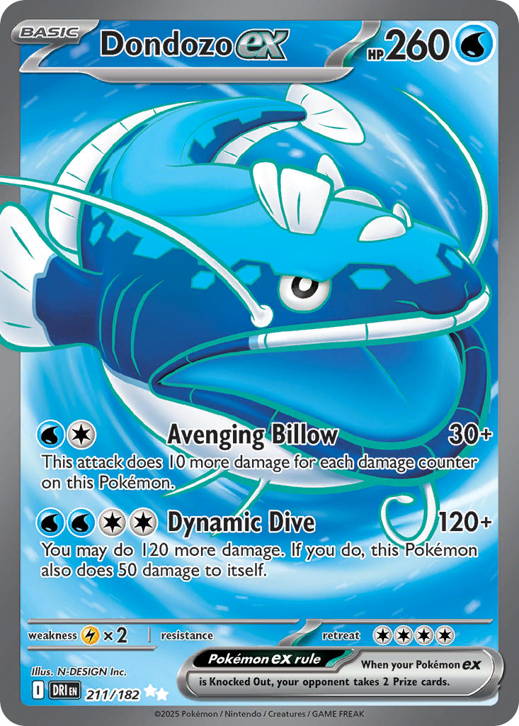 Dondozo ex⁣ - Destined Rivals⁣ (Ultra Rare)⁣ [211] English / Near Mint / Normal