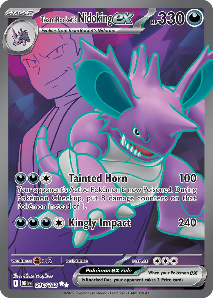 Team Rocket's Nidoking ex⁣ - Destined Rivals⁣ (Ultra Rare)⁣ [216] English / Near Mint / Normal
