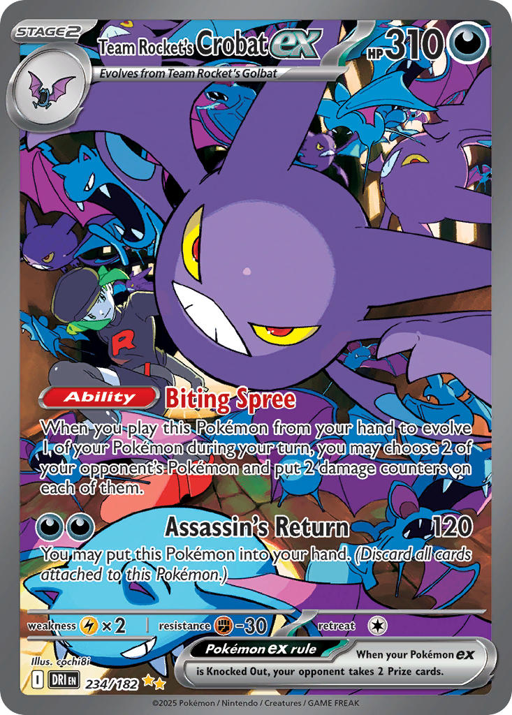 Team Rocket's Crobat ex⁣ - Destined Rivals⁣ (Special Illustration Rare)⁣ [234] English / Near Mint / Normal