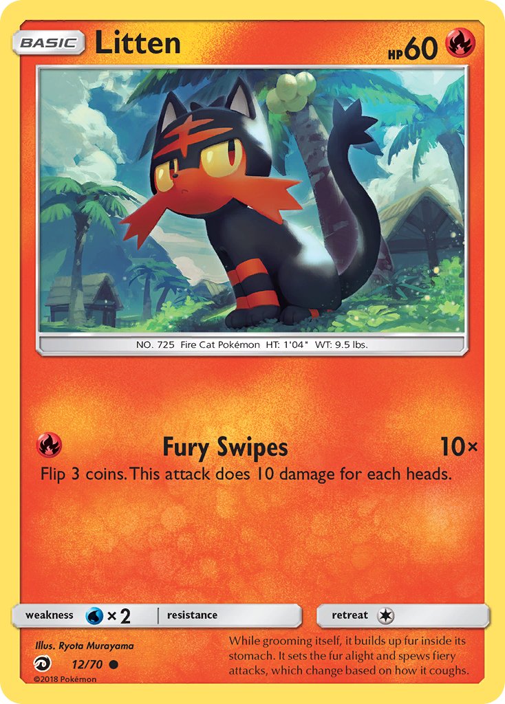 Litten - Dragon Majesty (Common) [DRM-12] English / Near Mint / Normal