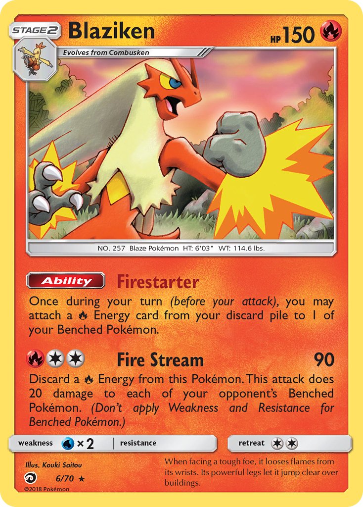 Blaziken Dragon Majesty Holo Rare DRM-6 Kortspil
