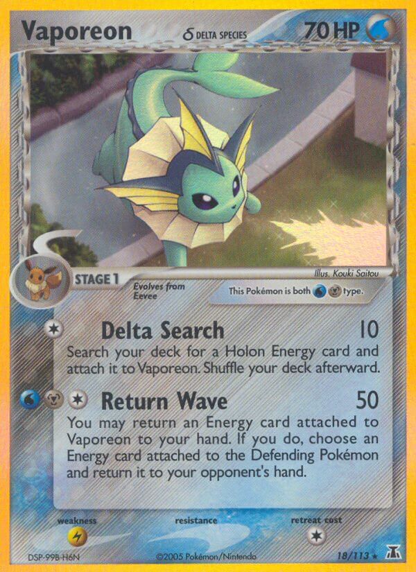 Vaporeon δ Delta Species - EX Delta Species (Holo Rare) [DS-18] English / Near Mint / Normal