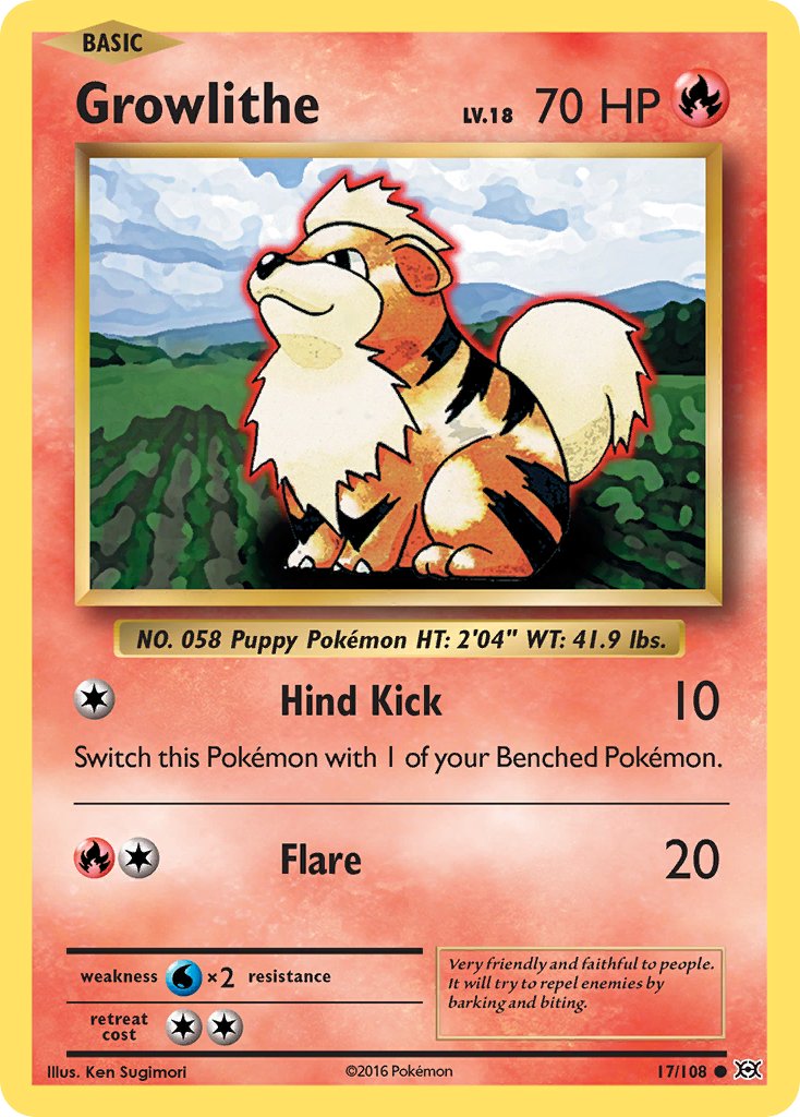 Growlithe - Evolutions (Common) [EVO-17] English / Near Mint / Normal