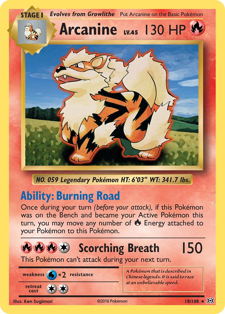 Arcanine - Evolutions (Rare) [EVO-18] English / Near Mint / Normal