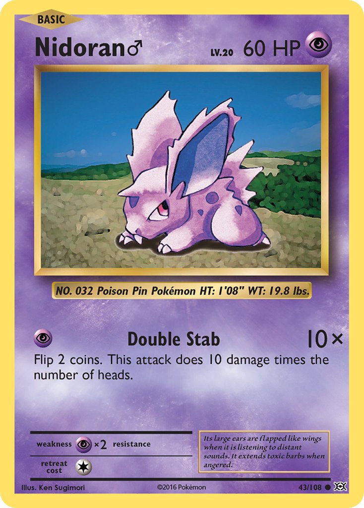 Nidoran ♂ - Evolutions (Common) [EVO-43] English / Near Mint / Normal