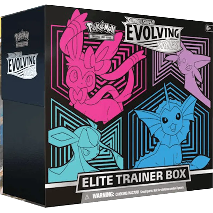 Pokémon TCG: Sword & Shield: Evolving Skies - Elite Trainer Box Sylveon Espeon Glaceon Vaporeon Kortspil