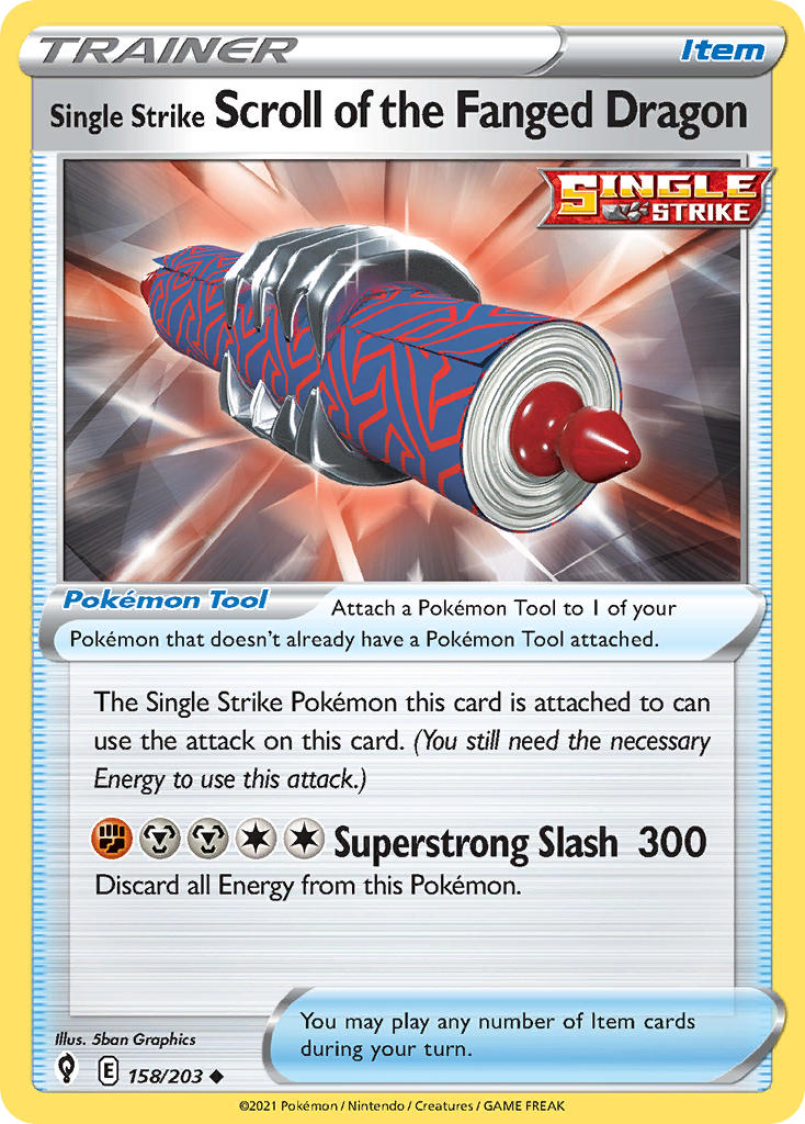Single Strike Scroll of the Fanged Dragon - Evolving Skies (Uncommon) [EVS-158] English / Near Mint / Normal