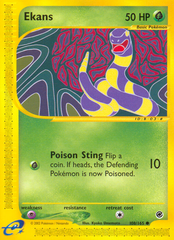 Ekans⁣ - Expedition Base Set⁣ (Common)⁣ [108] English / Excellent / Reverse-Holo Normal