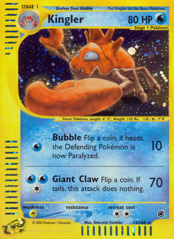 Kingler - Expedition Base Set (Holo Rare) [15] Kortspil