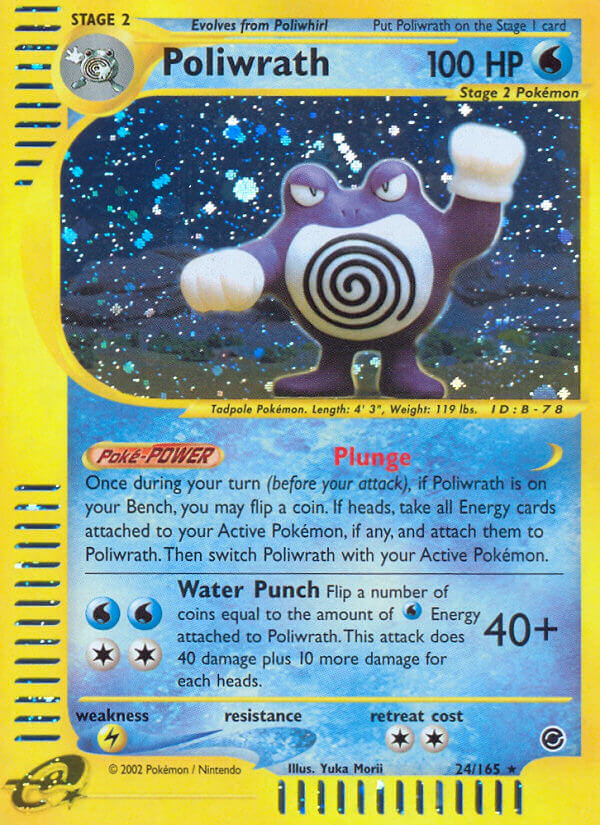 Poliwrath⁣ - Expedition Base Set⁣ (Holo Rare)⁣ [24] English / Played / Reverse-Holo Normal