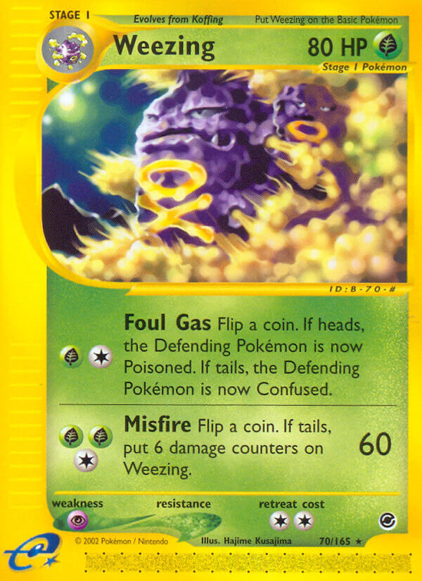 Weezing⁣ - Expedition Base Set⁣ (Rare)⁣ [70] English / Played / Reverse-Holo Normal