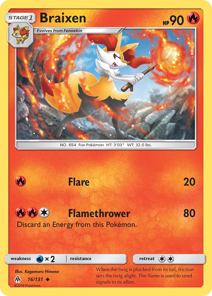 Braixen - Forbidden Light (Uncommon) [FLI-16] English / Near Mint / Normal