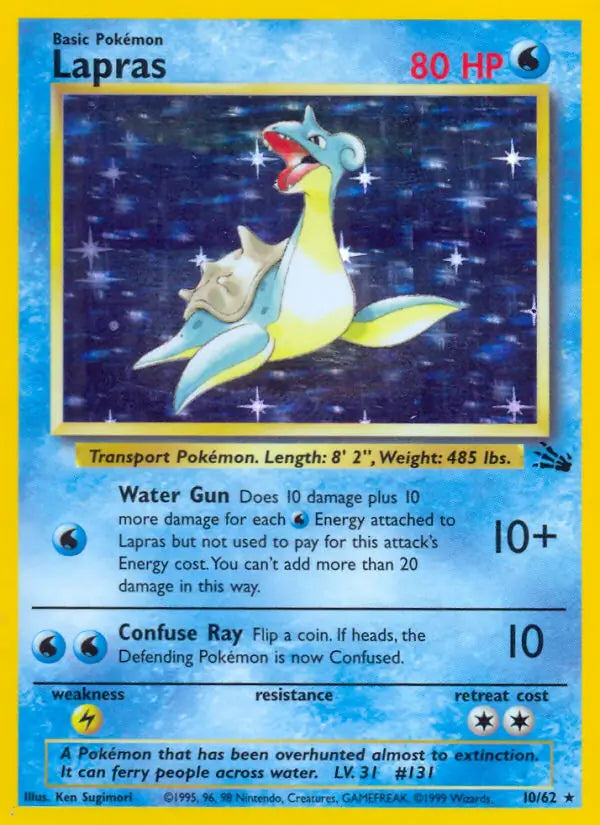 Lapras⁣ - Fossil⁣ (Holo Rare)⁣ [10] English / Played / Normal
