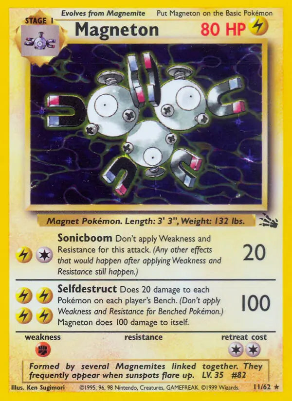 Magneton⁣ - Fossil⁣ (Holo Rare)⁣ [11] English / Light Played / Normal