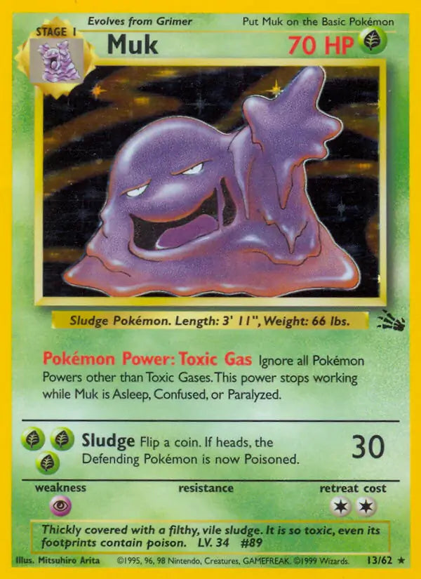Muk⁣ - Fossil⁣ (Holo Rare)⁣ [13] English / Light Played / Normal