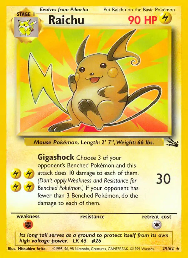 Raichu⁣ - Fossil⁣ (Rare)⁣ [29] English / Played / Normal