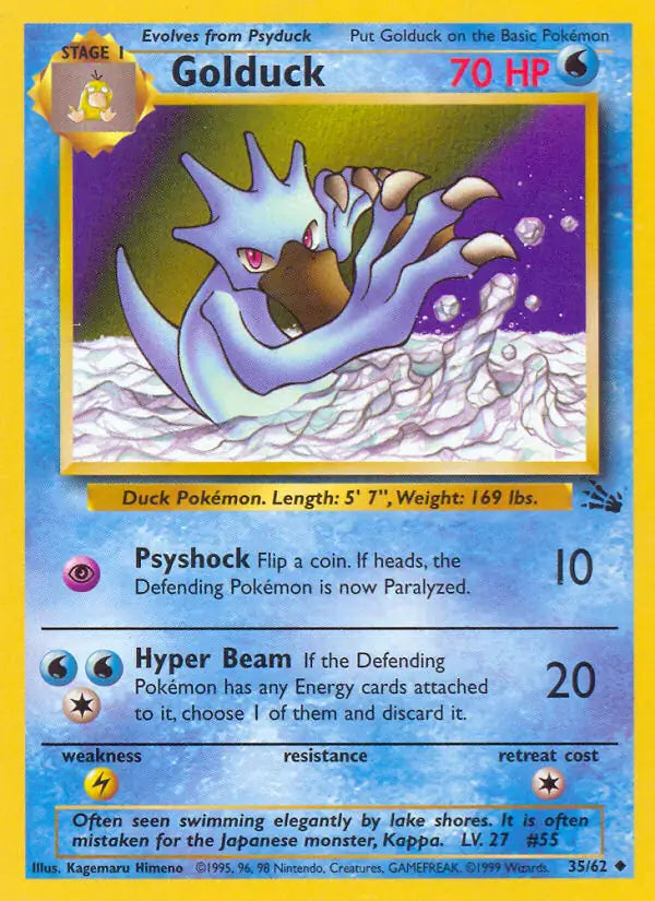 Golduck⁣ - Fossil⁣ (Uncommon)⁣ [35] English / Played / Normal