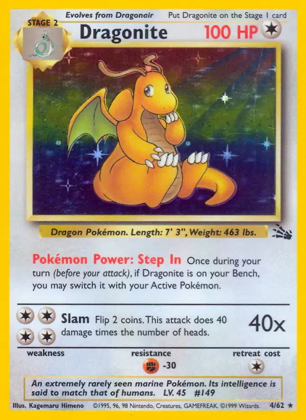 Dragonite - Fossil (Holo Rare) [4] Kortspil
