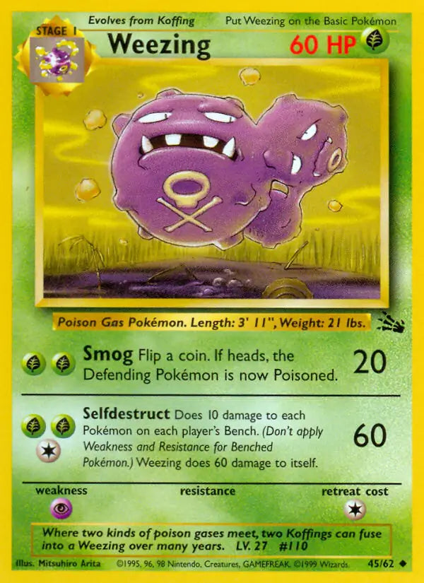Weezing⁣ - Fossil⁣ (Uncommon)⁣ [45] English / Played / Normal