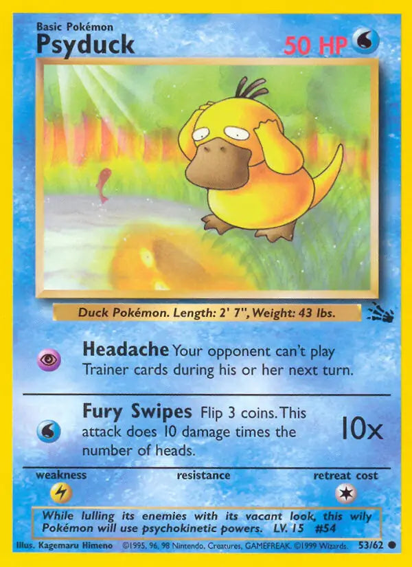 Psyduck⁣ - Fossil⁣ (Common)⁣ [53] English / Light Played / Normal