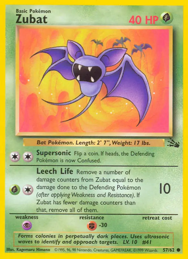 Zubat⁣ - Fossil⁣ (Common)⁣ [57] English / Played / Normal
