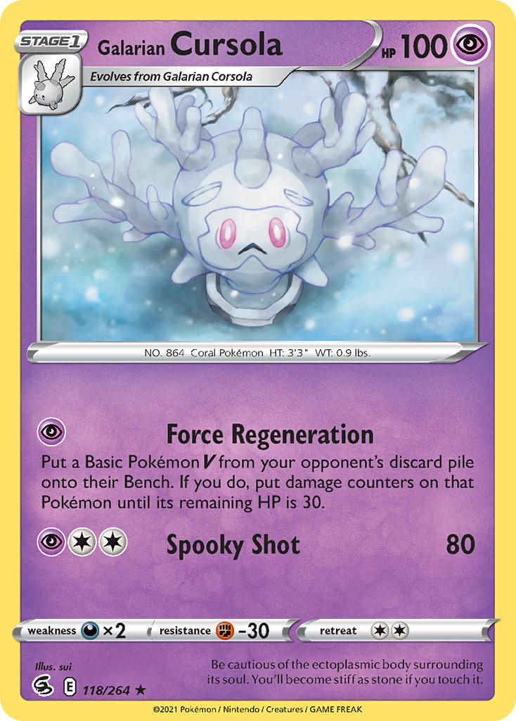 Galarian Cursola - Fusion Strike (Rare) [FST-118] English / Near Mint / Normal
