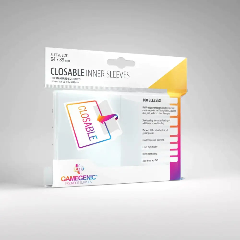 Gamegenic: Closable Inner Sleeves (100 stk.) - Card Sleeves