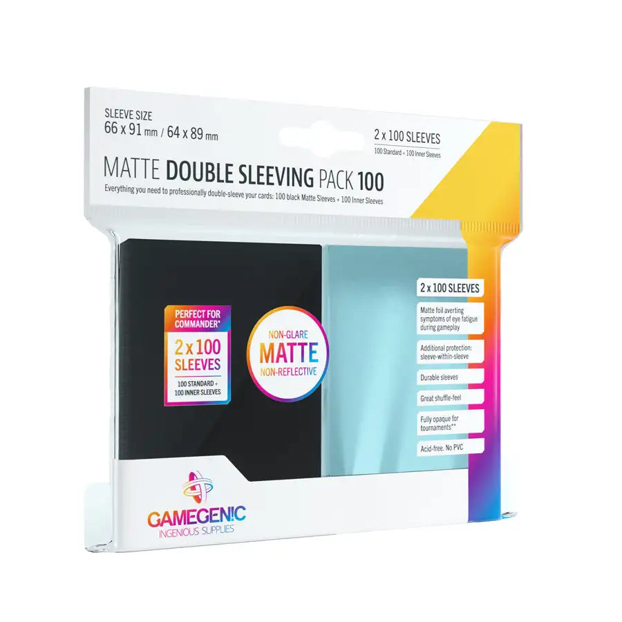 GameGenic: Matte Double Sleeving Pack (66x91mm) - 2 x 100 stk. Sleeves Gamegenic 