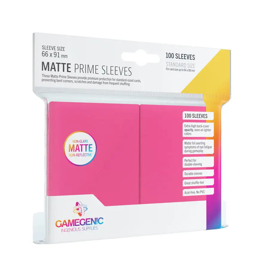 Gamegenic: Matte Prime Sleeves - Pink (100 stk.) Sleeves Gamegenic 