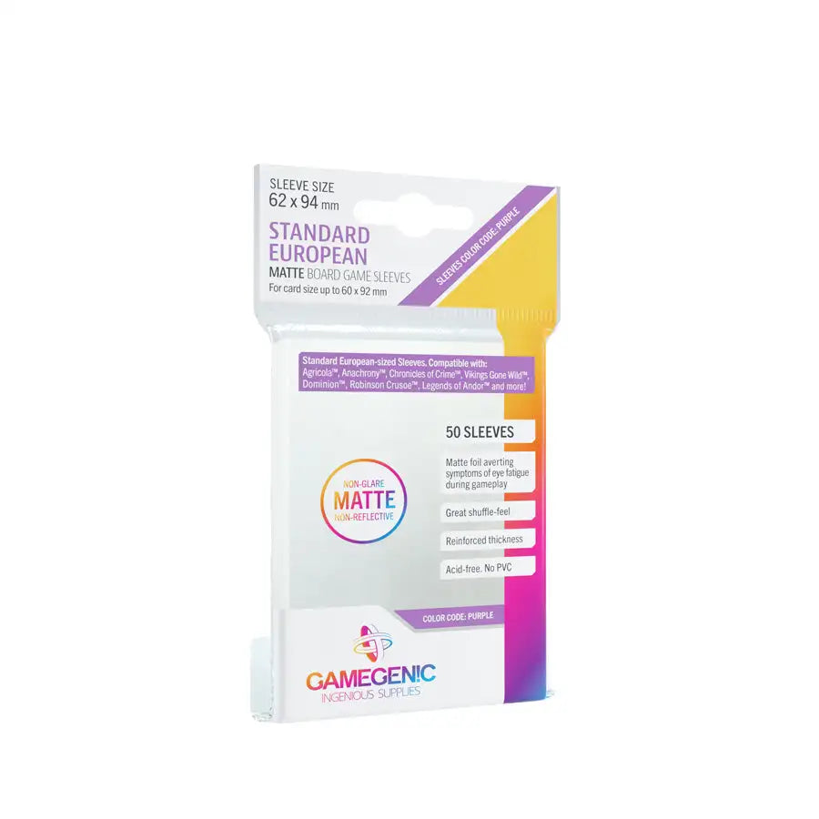 GameGenic: Matte Standard European Sleeves (62x94mm) - 50 stk. Sleeves Gamegenic 