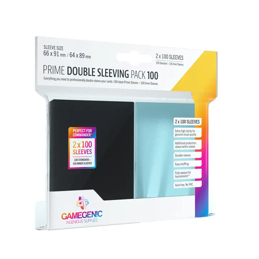 GameGenic: Prime Double Sleeving Pack (66x91mm) - 2 x 100 stk. Sleeves Gamegenic 
