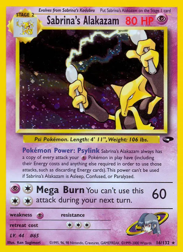 Sabrina's Alakazam⁣ - Gym Challenge⁣ (Holo Rare)⁣ [16] English / Good / Normal