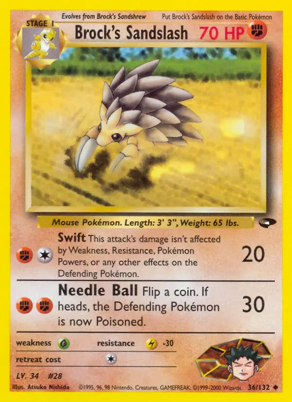 Brock's Sandslash⁣ - Gym Challenge⁣ (Uncommon)⁣ [36] English / Played / Normal