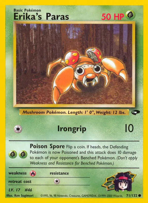 Erika's Paras⁣ - Gym Challenge⁣ (Common)⁣ [71] English / Near Mint / 1st-Edition