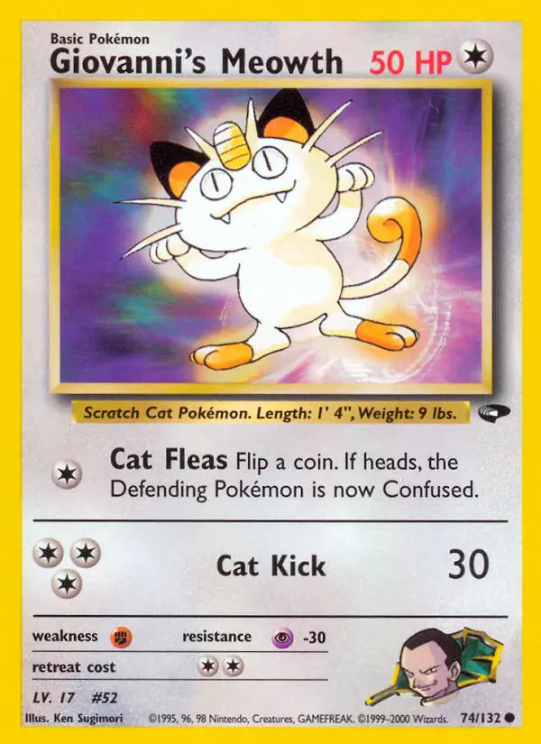 Giovanni's Meowth⁣ - Gym Challenge⁣ (Common)⁣ [74] English / Near Mint / 1st-Edition