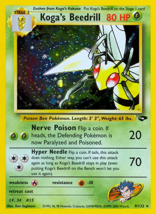 Koga's Beedrill - Gym Challenge (Holo Rare) [9] Kortspil