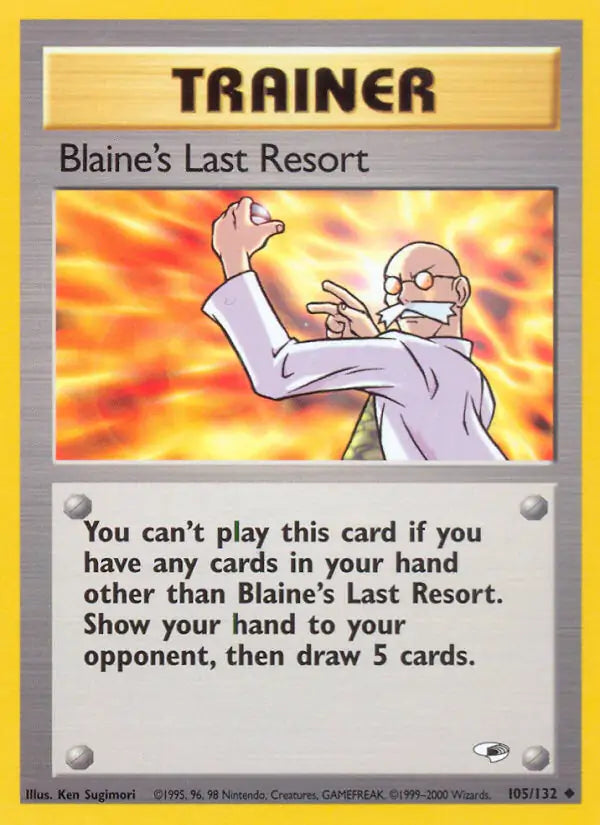 Blaine's Last Resort⁣ - Gym Heroes⁣ (Uncommon)⁣ [105] English / Near Mint / 1st-Edition