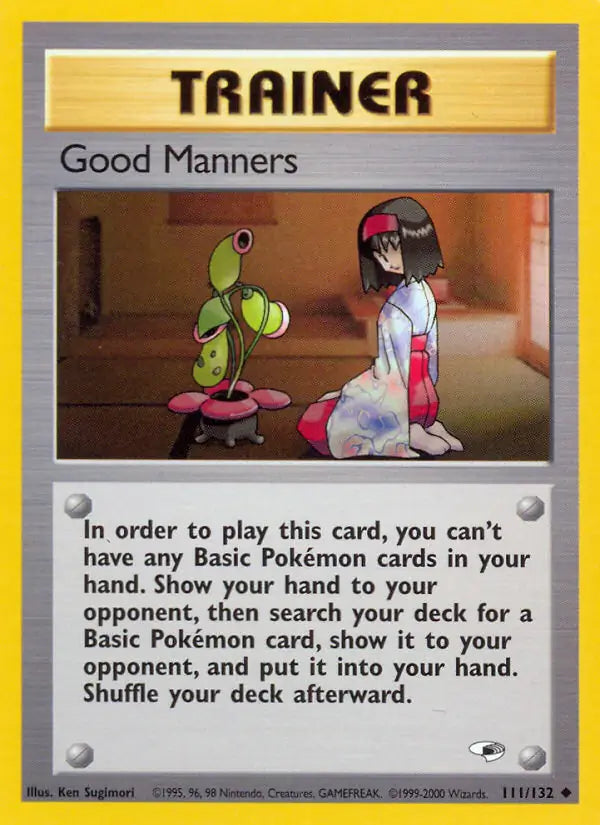 Good Manners⁣ - Gym Heroes⁣ (Uncommon)⁣ [111] English / Near Mint / 1st-Edition