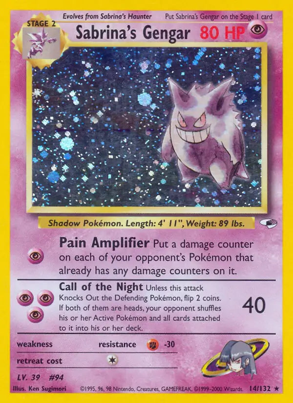 Sabrina's Gengar⁣ - Gym Heroes⁣ (Holo Rare)⁣ [14] English / Light Played / Normal
