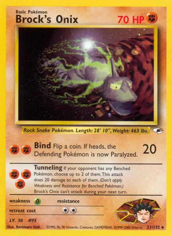 Brock's Onix⁣ - Gym Heroes⁣ (Rare)⁣ [21] English / Poor / Normal